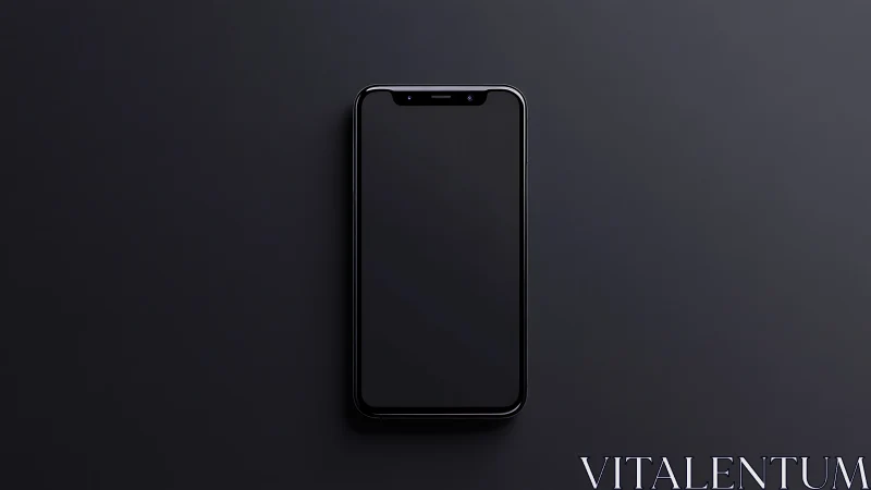 Modern Notch-Display Smartphone Against Dark Gradient Background