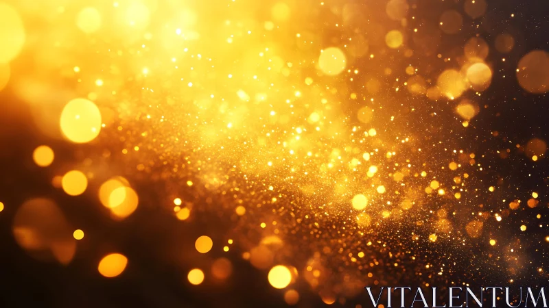 Abstract golden bokeh lights and glitter in festive celebration style.