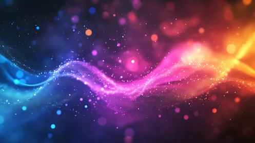 Chromatic particle waves form luminous abstract energy fields