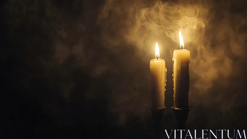 Two Glowing Sentries Stand Guard Against Encroaching Darkness