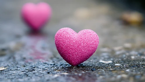 Magnified Polystyrene Heart with Textured Surface Geometry
