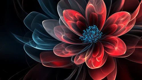 Luminous fractal bloom drifts like neon glass in night