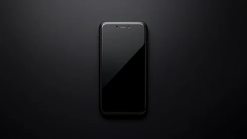 Modern smartphone in dark studio setting with notch display.