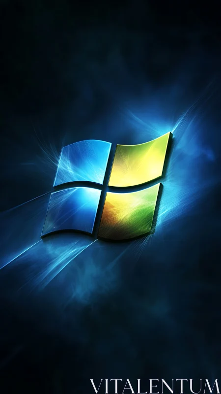 Luminous quad-color window emblem in a deep cosmic glow.