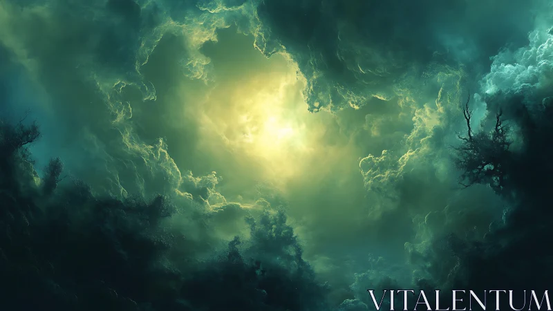 Luminous turbulence in storm vortex cloud chamber simulation.