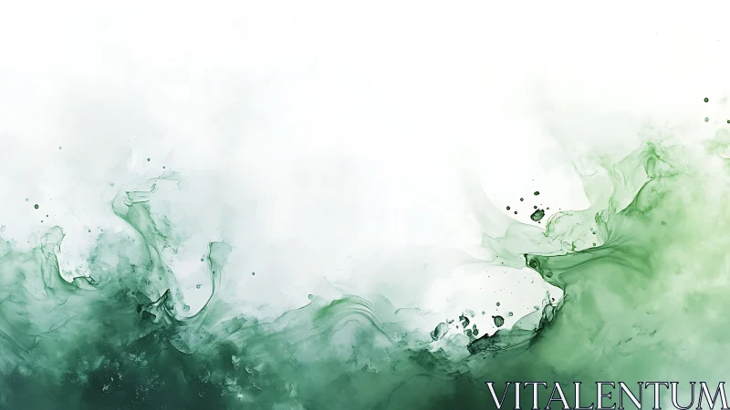 Green ink cloud gradient over white negative space.