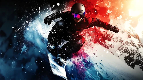 Snowboard comet carves through twin storms of fire and ice