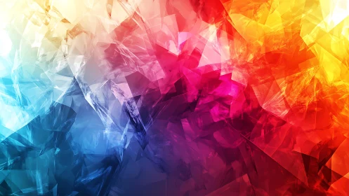 Vivid abstract geometric background with dynamic crystal patterns.