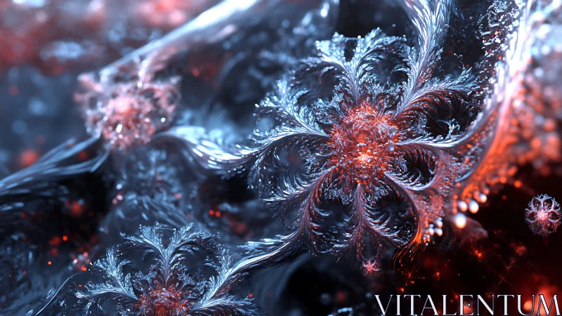 Crystal fractal blooms ignite a frozen cosmic garden.