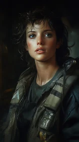 Battle-worn young soldier in cinematic low-key portrait.