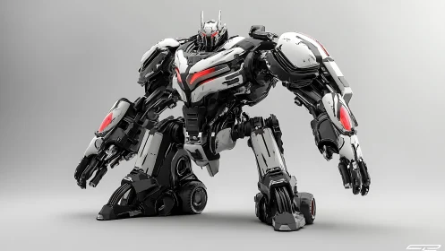Quadrupedal assault mech with articulated exoskeletal armor.