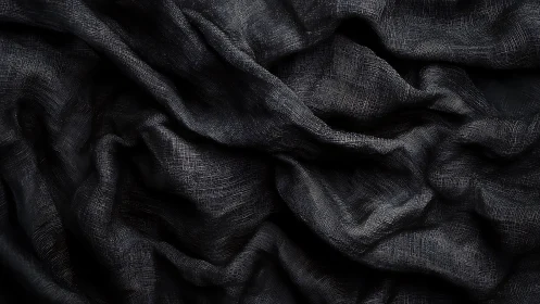 Dark Textile Folds with Woven Surface Texture.