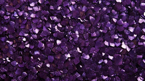 Velvety violet glitter stones in a dreamy close-up view.