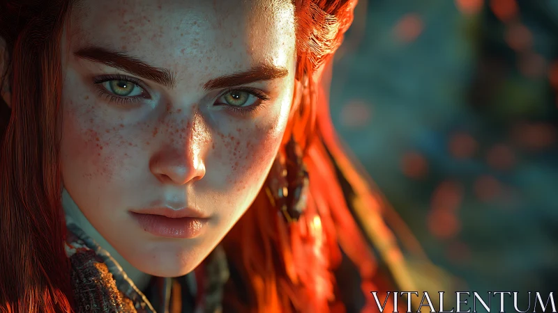 Freckled embers study the world through molten green eyes