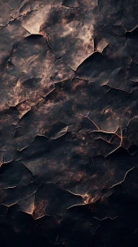 Charred stone skin with ember veins quietly pulsing light.