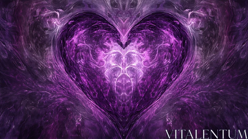 Fractal violet heart core within swirling luminous field.