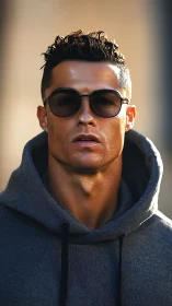 High-contrast hooded male portrait with shallow depth of field lighting