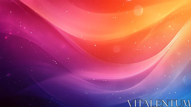 Velvet nebula waves dance across a molten digital sunset