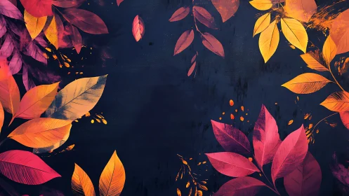 Glowing autumn leaves framing a cozy midnight daydream.