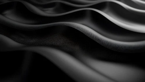 Black metallic waves with smooth flowing abstract texture.