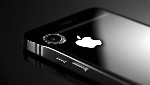 Sleek Black Icon: Modern Mobile Device Showcase in Minimalist Elegance.