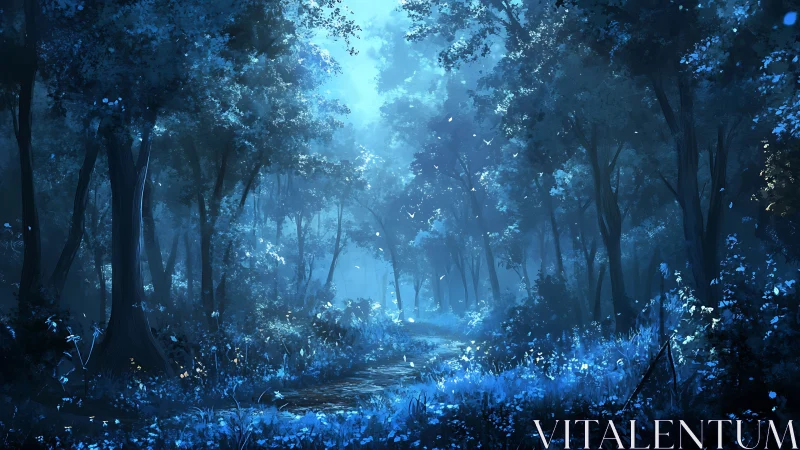 Bioluminescent Forest Cathedral Glows With Ethereal Midnight Magic