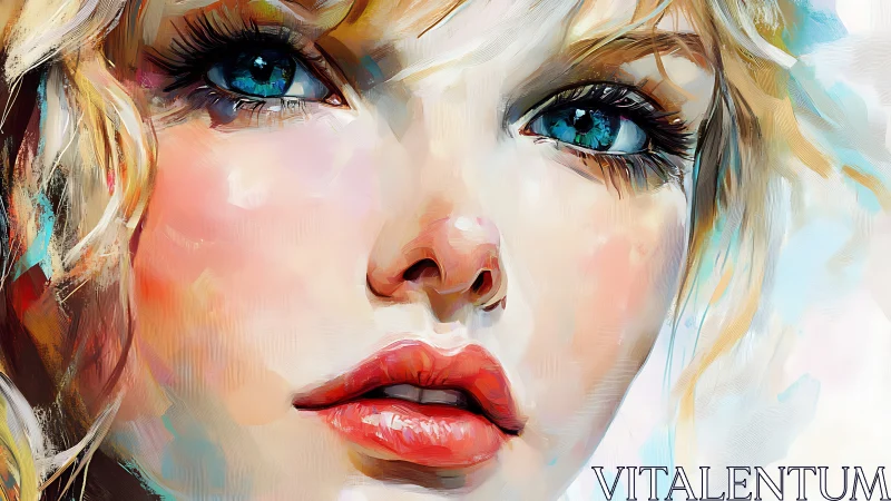 Radiant blue eyed portrait bathed in soft dreamy color.