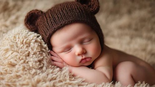 Slumber Sovereign: Newborn Dreams Wrapped in Cozy Bear Charm