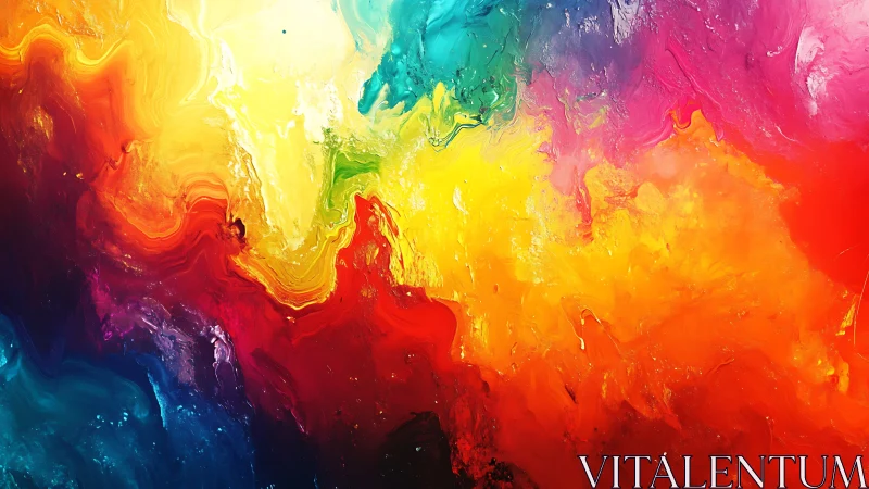 High-saturation fluid abstract spectrum with molten chromatic fields