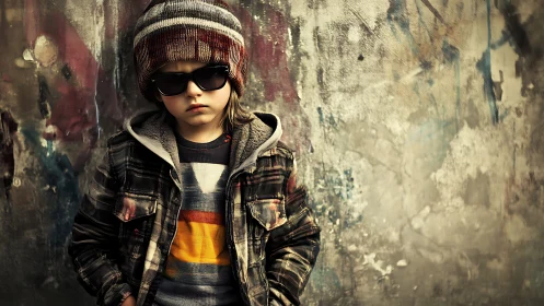Urban Youth Portrait: Streetwear Styling Against Weathered Architectural Backdrop