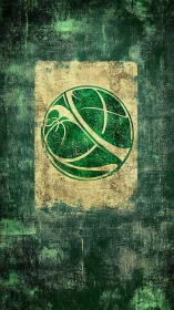 Grunge emerald bird emblem within distressed circular seal.