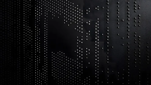 Abstract black wall with geometric dotted pattern in modern style.