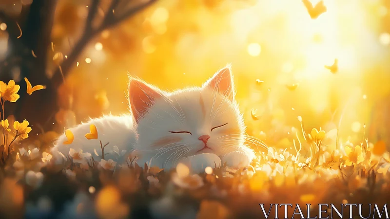 Luminescent Whisker Dreams in Golden Hour Splendor.