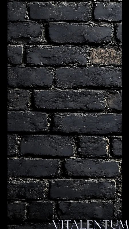 Weathered black brick wall with gritty urban patina.