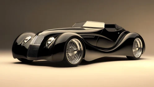 Streamlined neo-retro roadster with fluid aerobody surfaces.