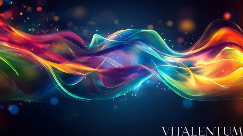 Layered multicolor light waves intersect across dark field