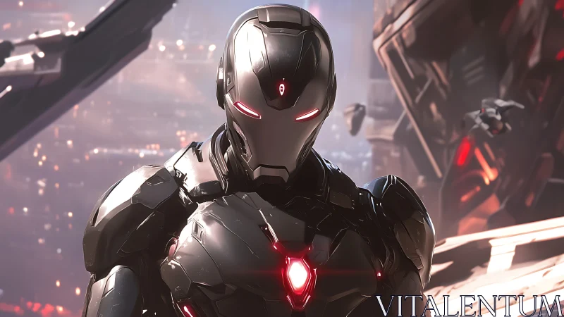 Chrome sentinel leans forward and measures the city’s pulse