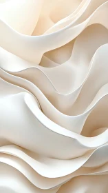 Layered ivory abstract folds with smooth curved surfaces.