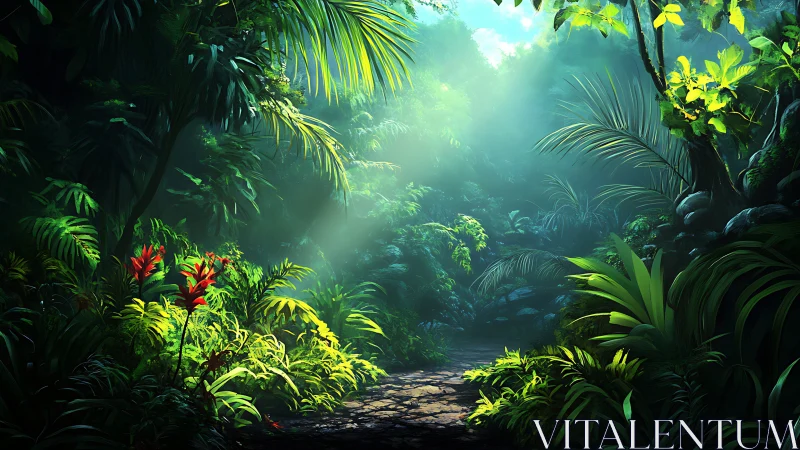 Rainforest Sanctuary: Where Light Meets Ancient Green.