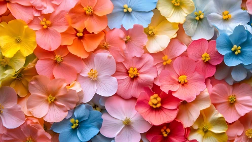 Vibrant Cosmos Blooms Layered in Rainbow Color Spectacle.