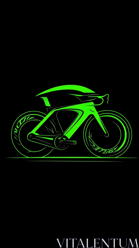 Neon Velocity: Electric Road Bike Glowing Against Black