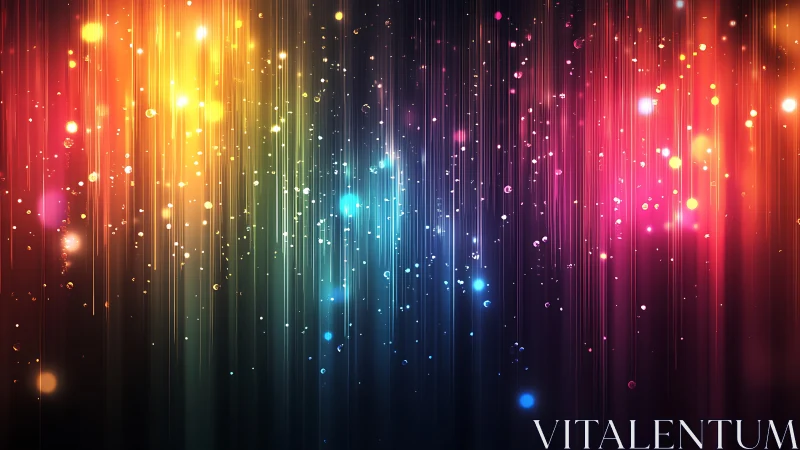 Chromatic light trails with luminous bokeh particle cascade.