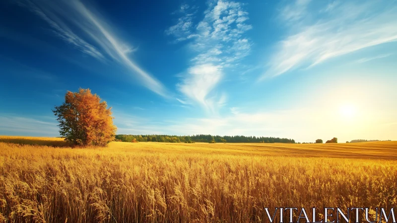 Golden field daydream under a wide open autumn sky.