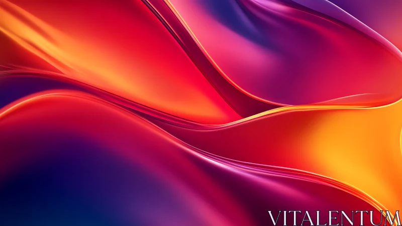 Chromatic fluid waves form luminous abstract gradient ribbons