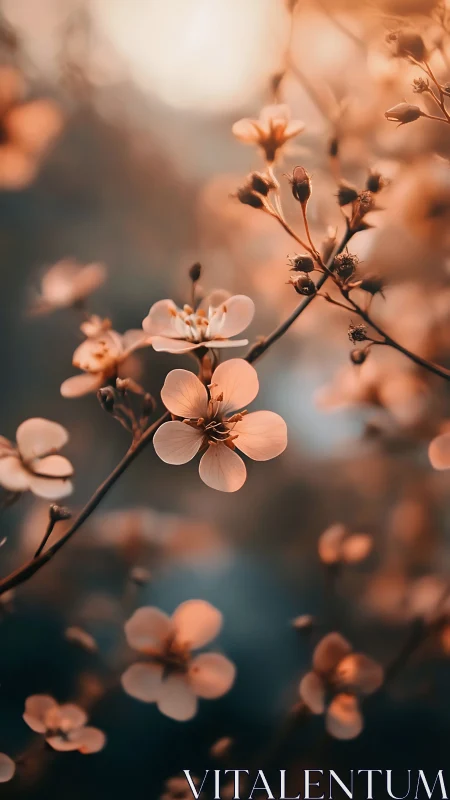 Small delicate flowers at various bloom stages with selective focus.
