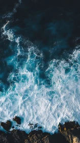 High-angle coastal wave turbulence over dark pelagic water column