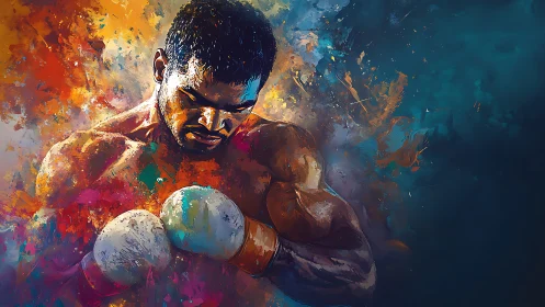 Bold Boxer in Motion: Vibrant Spirit of the Ring.
