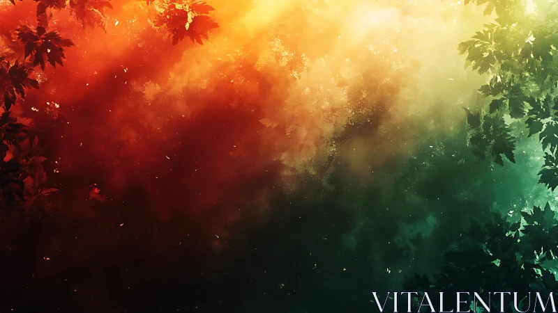 Digital painting canopy gradient with atmospheric foliage transitions.