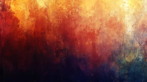 Warm Abstract Textured Painting with Vibrant Gradient Colors.