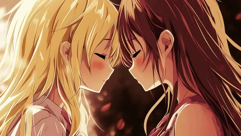 Blushing autumn promise between two softly lit souls.